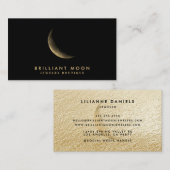 Chic Gold Mystical Moon Phase Black Visitekaartje (Voorkant / Achterkant)
