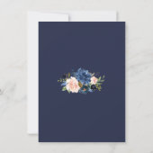 Chic Gold Navy Blue Blush Flowers Rehearsal Dinner Kaart (Achterkant)
