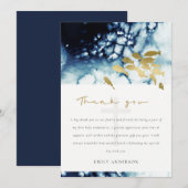 CHIC GOLD NAVY UNDERWATER FISH HOLY COMMUNION than Bedankkaart (Voorkant / Achterkant)