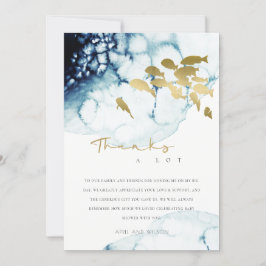 CHIC GOLD NAVY UNDERWATER ZEE FISH BABY SHOWER BEDANKKAART
