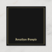 Chic Gold Old Script Font legant Attractive Plain Vierkante Visitekaartje (Voorkant)