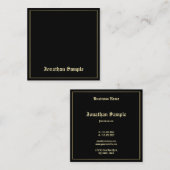 Chic Gold Old Script Font legant Attractive Plain Vierkante Visitekaartje (Voorkant / Achterkant)