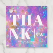 Chic Gold Opal Bold Dank u Wedding Party Bedankjes Labels (Voorkant)