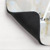 Chic Gold Opal Gemstone Marble Monogram Muismat (Hoek)