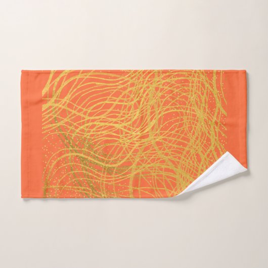 Chic Gold Oranje Abstract Bad Handdoek (Handdoek)