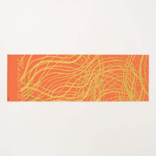 Chic Gold Oranje Abstract Yogamat (Voorkant (horizontaal))