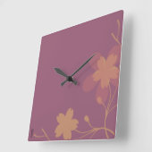 Chic Gold Paars Abstracte Floral Square Wall klok (Hoek)