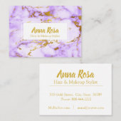 *~* Chic Gold Paarse marble Makeup Popular Visitekaartje (Voorkant / Achterkant)