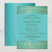 Chic Gold Paisley en Aqua Blue Kaart (Voorkant / Achterkant)