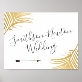 Chic Gold Palm laat Pijl-richting achter Poster