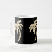 Chic Gold Palm Trees Black/White Coffee Tea Mok (Voorkant links)