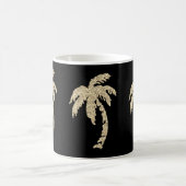 Chic Gold Palm Trees Black/White Coffee Tea Mok (Center)