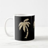 Chic Gold Palm Trees Black/White Coffee Tea Mok (Links)