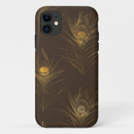 Chic Gold Peacock Feathers Elegant Stijlvol Case-Mate iPhone Case
