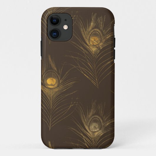 Chic Gold Peacock Feathers Elegant Stijlvol Case-Mate iPhone Case (Achterkant)