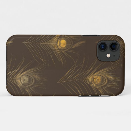 Chic Gold Peacock Feathers Elegant Stijlvol Case-Mate iPhone Case (Achterkant (horizontaal))