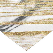 Chic Gold-penseelstreken op zwarte witte marmer Korte Tafelloper (Hoek)