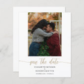 Chic Gold Photo Wedding Save the Date (Voorkant / Achterkant)