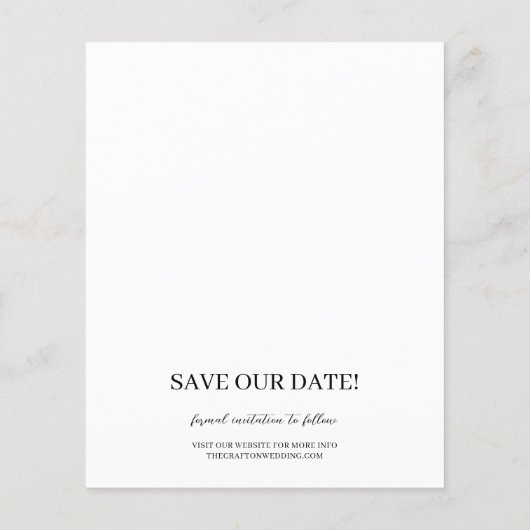 Chic Gold Photo Wedding Save the Date (Achterkant)
