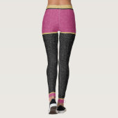Chic Gold Pink Black Glitter Monogram Leggings (Achterkant)