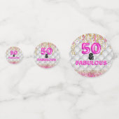 Chic Gold Pink Glitter 50 Fabulous 50th Birthday Confetti (Voorkanten)