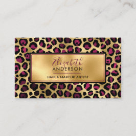 Chic Gold Pink Leopard Print Mode Trendy Moderne Visitekaartje