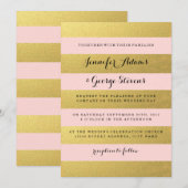 CHIC GOLD | PINK WEDDING INVITATION KAART (Voorkant / Achterkant)