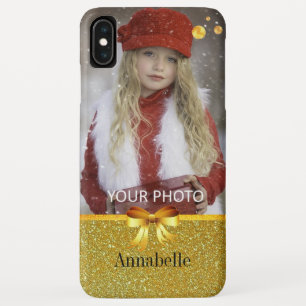 Chic gold polka dots, gouden lint op goud Case-Mate iPhone case
