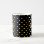 Chic Gold Polka Dots on Black met jouw monogram Koffiemok (Center)