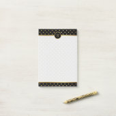 Chic Gold Polka Dots on Black met jouw monogram Post-it® Notes (Op bureau)