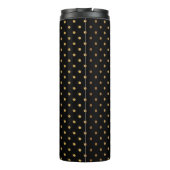 Chic Gold Polka Dots on Black met jouw monogram Thermosbeker (Achterkant)