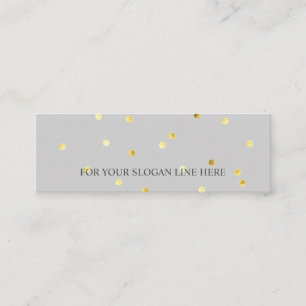 Chic Gold PolkaDot Pattern Grey Mini Visitekaartje