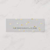Chic Gold PolkaDot Pattern Grey Mini Visitekaartje (Voorkant)
