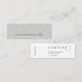 Chic Gold PolkaDot Pattern Grey Mini Visitekaartje (Voorkant / Achterkant)