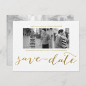 CHIC GOLD PRINT | BESPAAR DE DATUM-BRIEFKAART AANKONDIGINGSKAART (Voorkant / Achterkant)