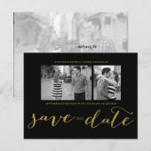 CHIC GOLD PRINT | BESPAAR DE DATUM-BRIEFKAART AANKONDIGINGSKAART (Voorkant / Achterkant)