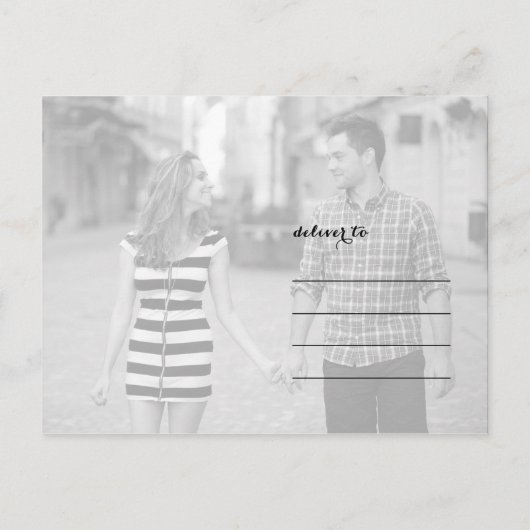 CHIC GOLD PRINT | BESPAAR DE DATUM-BRIEFKAART AANKONDIGINGSKAART (Achterkant)