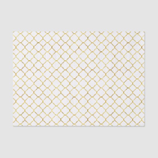 Chic Gold Quatrefoil Tissuepapier (Voorkant)