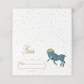Chic Gold Ram Zodiac Verjaardag Plaatskaartje (Buitenkant ongevouwen)