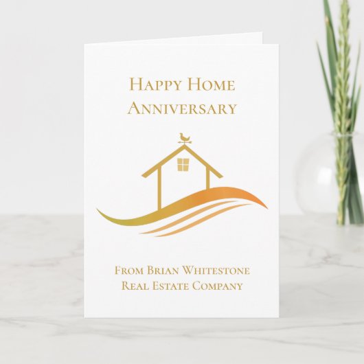 Chic Gold Real Estate Gefeliciteerd met uw huisjub Kaart (Voorkant)