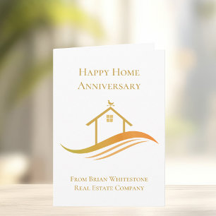 Chic Gold Real Estate Gelukkig Woonjubileum Kaart
