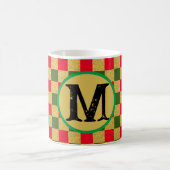 Chic Gold red & green Checkerboard - aangepast mon Koffiemok (Center)