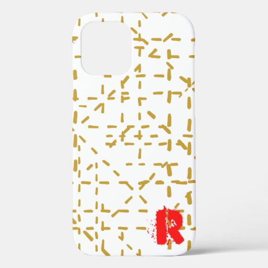 Chic Gold Red Monogram Hoesje-poort iPhone draagta Case-Mate iPhone Case (Achterkant)