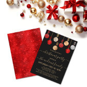 Chic Gold Red Silver Glitter Ornamenten Kerstmis Kaart