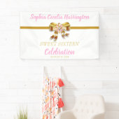 Chic Gold Ribbon Birthday Party Banner (Insitu)
