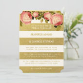 CHIC GOLD | ROOS WEDDING INVITATIE KAART (Staand voorkant)