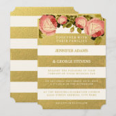 CHIC GOLD | ROOS WEDDING INVITATIE KAART (Voorkant / Achterkant)