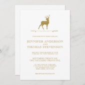 CHIC GOLD | RUSTIC DEER WEDDING INVITATIONS KAART (Voorkant / Achterkant)