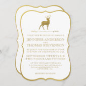 CHIC GOLD | RUSTIC DEER WEDDING INVITATIONS KAART (Voorkant / Achterkant)
