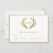 CHIC GOLD | RUSTISCHE ANTLERS RSVP-KAARTEN RSVP KAARTJE (Voorkant)